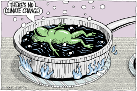 CLIMATE CHANGE DENYING FROG by Wolverton