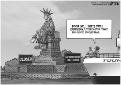 STATUE OF LIBERTY SHUTDOWN by RJ Matson