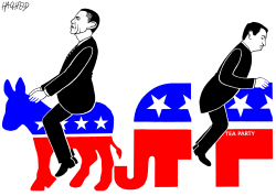 BARACK OBAMA AND TED CRUZ by Rainer Hachfeld