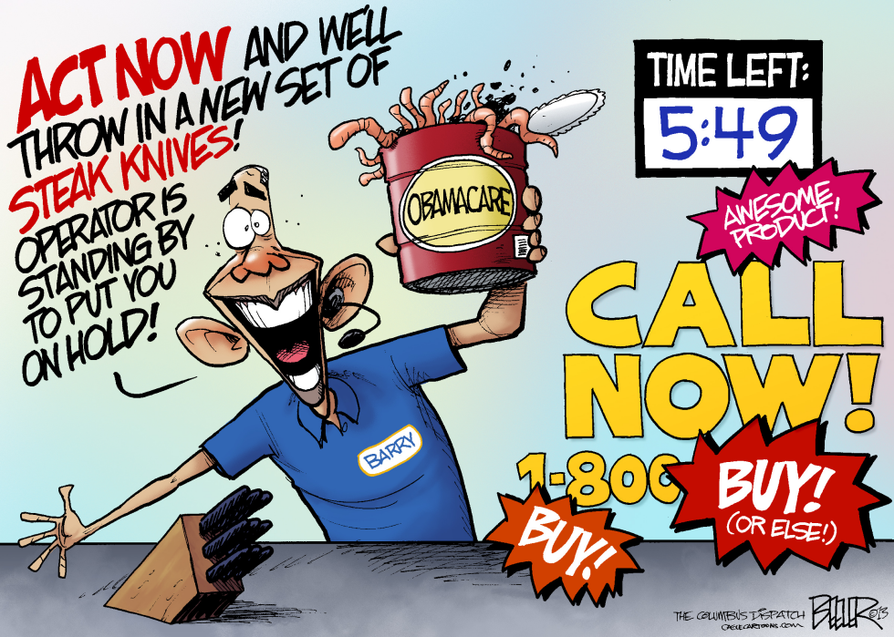  OBAMACARE SALESMAN by Nate Beeler