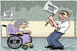 BUSH WHACKS THE ELDERLY by Wolverton