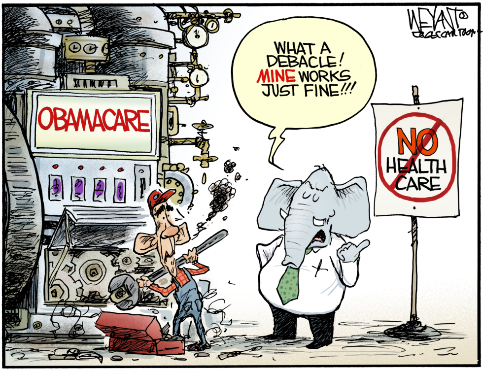  OBAMACARE DOWN by Christopher Weyant