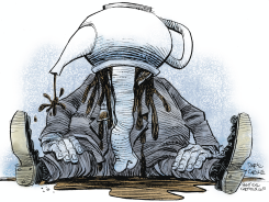 GOP TEA HEAD by Daryl Cagle