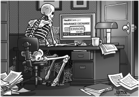 WAITING FOR OBAMACARE WEBSITE GLITCH FIX by RJ Matson