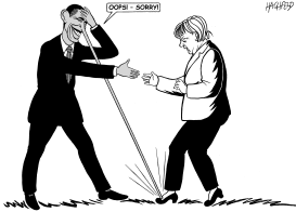 PINOCCHIO OBAMA AND ANGELA MERKEL by Rainer Hachfeld