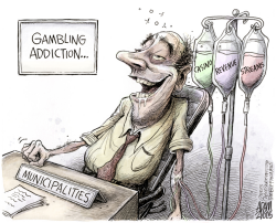 CASINO GAMBLING TAX REVENUE ADDICTION by Adam Zyglis