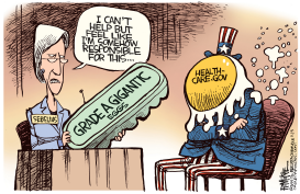 SEBELIUS LAYS EGG by Rick McKee