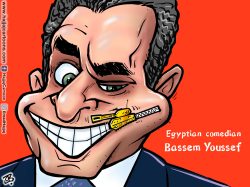 BASSEM YOUSEF SUSPENDED by Emad Hajjaj