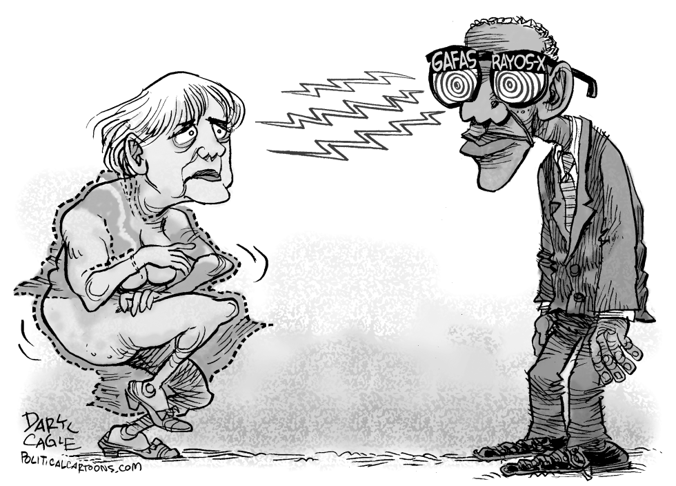  LAS GAFAS DE RAYOS-X DE OBAMA Y MERKEL by Daryl Cagle