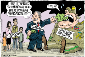 CONGRESS DIVERTS FUNDS FROM POOR TO MILITARY by Wolverton