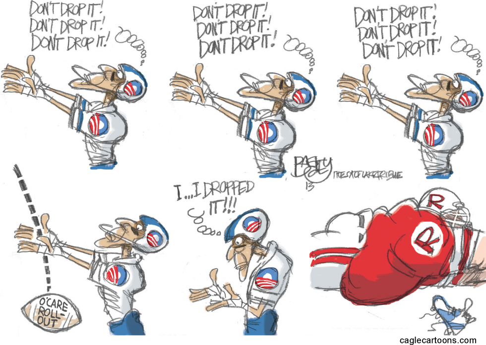  OBAMACARE BUTTER FINGERS by Pat Bagley