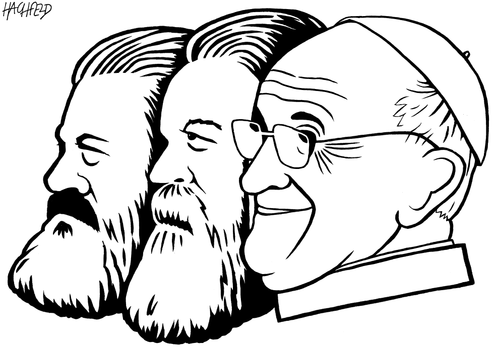  MARX, ENGELS, POPE FRANCIS by Rainer Hachfeld