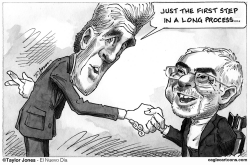 JOHN KERRY AND JAVAD ZARIF by Taylor Jones