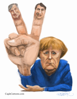 MERKEL'S VICTORY SIGN by Riber Hansson