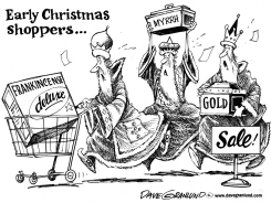 EARLY CHRISTMAS SHOPPERS by Dave Granlund