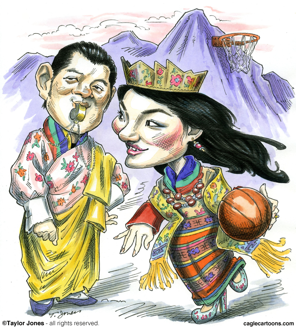  QUEEN JETSUN - BHUTAN LOVES BASKETBALL  by Taylor Jones