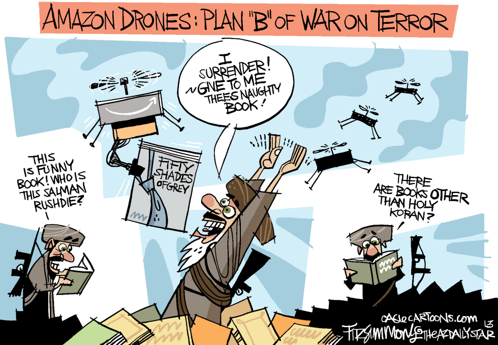  AMAZON DRONES by David Fitzsimmons