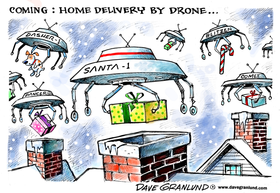  DRONE HOME DELIVERY by Dave Granlund