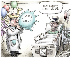 INFLATED HOSPITAL BILLS by Adam Zyglis