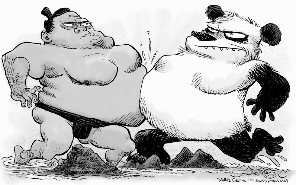  CHINA - JAPAN ISLANDS DISPUTE GRAY by Daryl Cagle