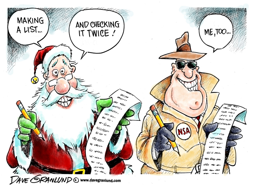  SANTA AND NSA by Dave Granlund