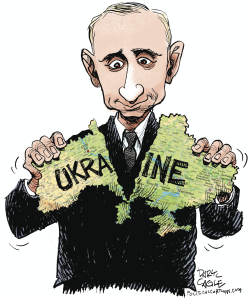 PUTIN TEARS UKRAINE by Daryl Cagle