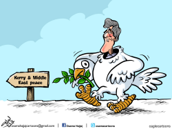 JOHN KERRY  PEACE IN MIDDLE EAST by Osama Hajjaj