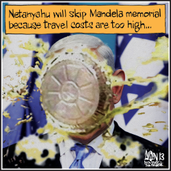 NETANYAHU WON'T GO TO MANDELA FUNERAL by Aislin