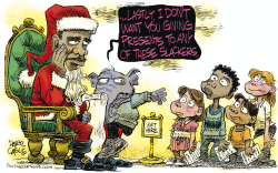 SANTA OBAMA AND SLACKERS by Daryl Cagle