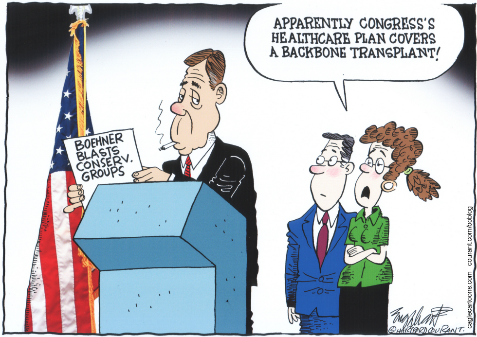  BOEHNER RIPS FUNDRAISERS by Bob Englehart