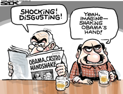 CASTRO HANDSHAKE by Steve Sack