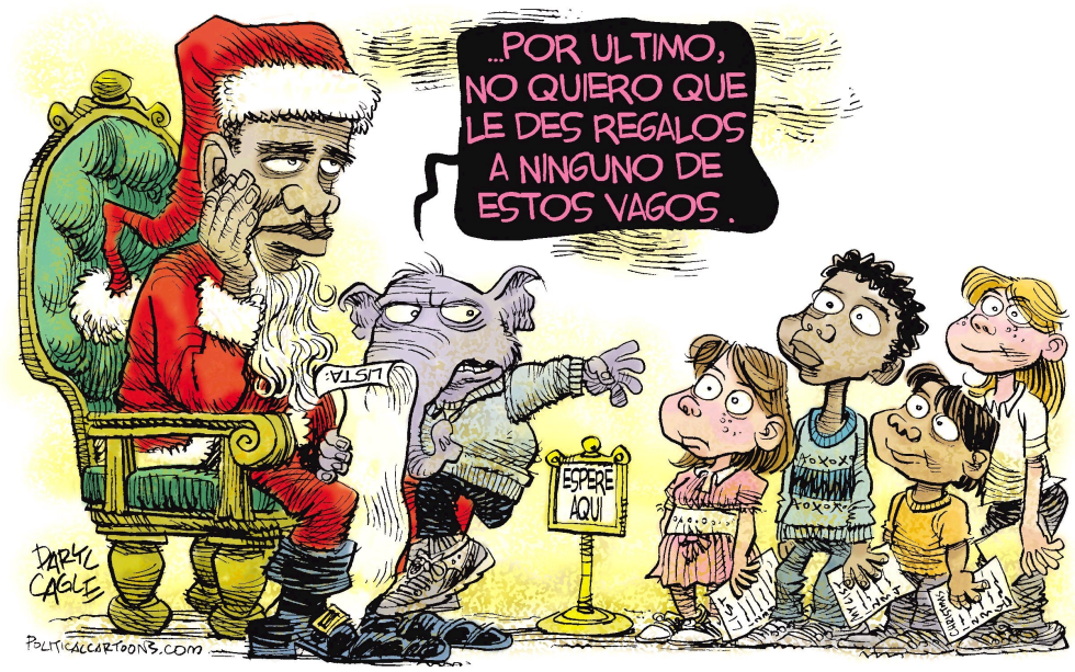  SANTA OBAMA Y LOS VAGOS  by Daryl Cagle