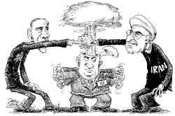 OBAMA, IRAN AND NETANYAHU by Daryl Cagle