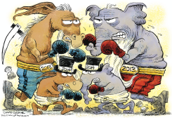 NEW YEARS PARTISANS by Daryl Cagle