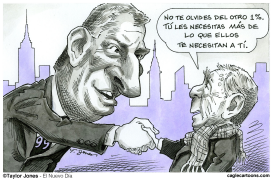 BILL DE BLASIO Y MIKE BLOOMBERG  by Taylor Jones