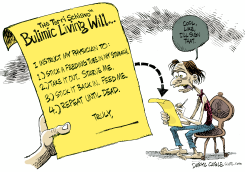 BULIMIC LIVING WILL by Daryl Cagle