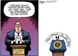 CHRISTIE APOLOGY by Nate Beeler