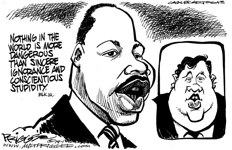  MLK AND GOVERNOR CHRISTIE by Milt Priggee