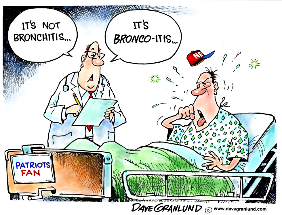  PATRIOTS LOSE TO BRONCOS by Dave Granlund