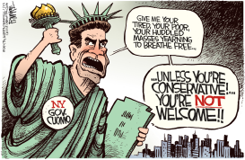 CUOMO UNWELCOME  by Rick McKee