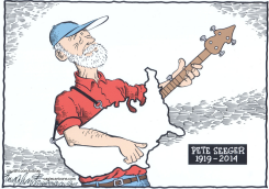 PETE SEEGER -  by Bob Englehart