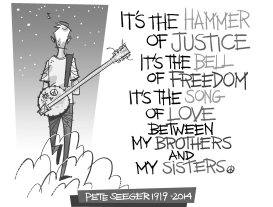 PETE SEEGER DATE CORRECTED by David Fitzsimmons