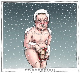 UKRAINE PRESIDENT YANUKOVYCH IN THE COLD by Joep Bertrams