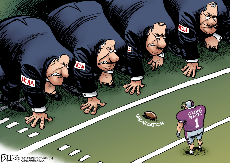  COLLEGE PLAYERS UNION by Nate Beeler