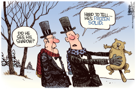 FROZEN GROUNDHOG by Rick McKee