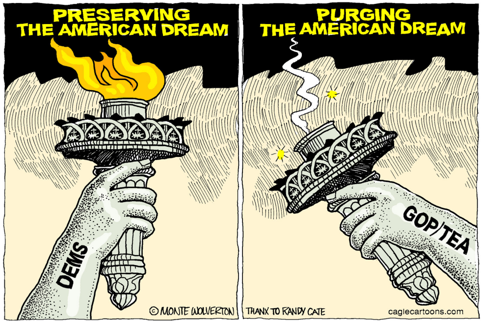  DEM VS GOP AMERICAN DREAM by Wolverton