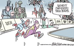 SOCHI SECURITY by Mike Keefe