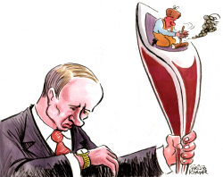 PUTIN'S OLYMPIC TORCH by Christo Komarnitski