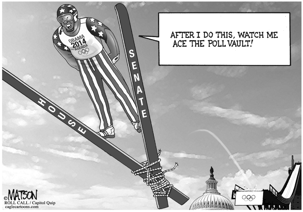  OBAMA SKIS ARE TIED UP BY CONGRESS by RJ Matson