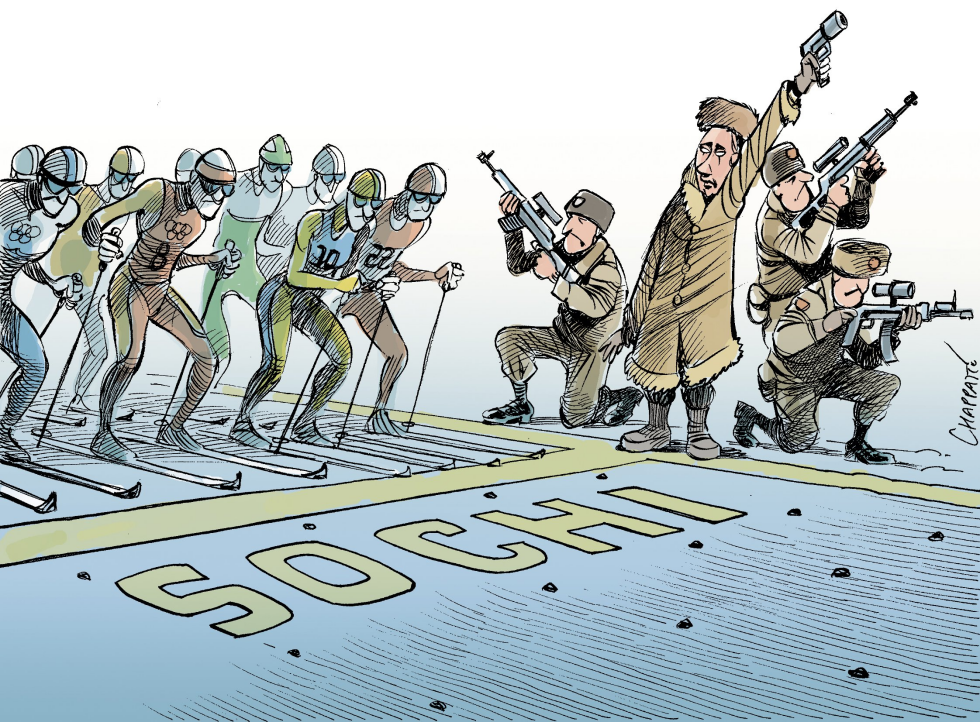  OLIMPIADAS BAJO PROTECCION by Patrick Chappatte